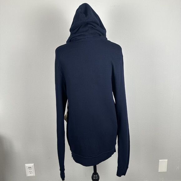Cotton Citizen Jacket Mens Small Navy Blue Quarter Zip Hooded Side Zippers - Picture 6 of 14